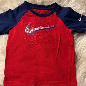 Nike Kids Red and Navy Short Sleeve Tee